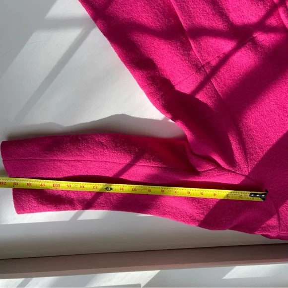 Lands' End Women's Vibrant Pink Boiled Wool Pea Coat 16W - Picture 13 of 14